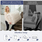 Homkdom Boneless Loveseat, Convertible Folding Sofa Bed, Pull Out Sleeper Sofa - Image 8
