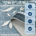 GarveeHome Provence Area Rugs 10x13 Living Room, Botanical Grove Misty Blue - Image 6