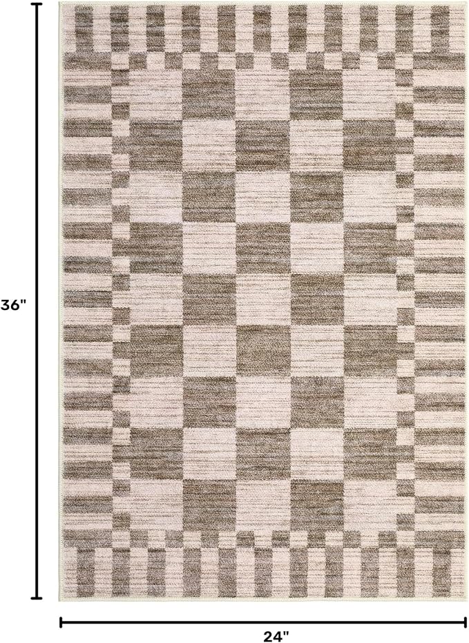 GarveeHome Checkered Washable 2x3 Rug Small Area Rugs Non-Slip - Image 2