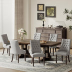 COLAMY Fabric Side Dining Chairs Set of 6, Wingback Upholstered Dining Room by COLAMYHOME