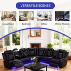 Power Reclining Leather Sectional Couch - Image 6