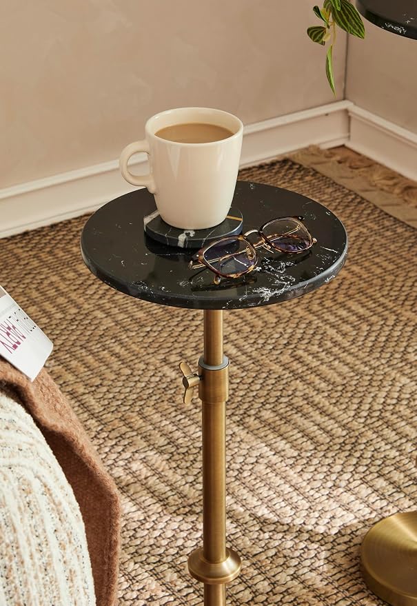 Adjustable-Height Marble Drink Table - Image 7