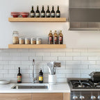 Oak Floating Shelves for Wall，24in Wall Mounted Display Ledge Shelves Perfect - Image 3