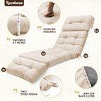 Outdoor Chaise Lounge Chair Cushion Waterproof 74.4 x 22 x 4.7 Inches Memory - Image 5