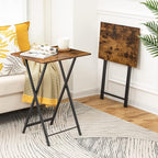 HOOBRO Folding TV Tray Tables, Industrial Snack Tables - Image 9