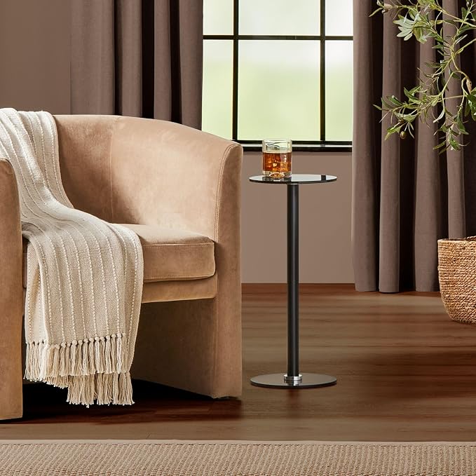 mDesign Glass Top Side/End Drink Table - Image 2