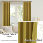 Yellow Pinch Pleated Curtains 72 Inch Length 2 Panels Set Noise Cancelling - Image 6