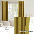 Yellow Pinch Pleated Curtains 90 Inch Length 2 Panels Set Noise Cancelling - Image 6
