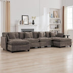 147'' Sectional Cloud Deep Seat Couch, Oversized Chenille U Shaped Sectional by WUTUTUEE