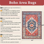 SERISSA 7x9 Washable Non Slip Boho Area Rug - Image 2