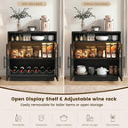 Sideboard Buffet Cabinet with Storage, 31.5" Coffee Bar Cabinet with LED Lights - Image 4