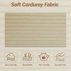 105'' Modular L-Shaped Boneless Sectional, Corduroy Deep Seat Cloud Sectional - Image 7