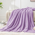 BEDELITE 3D Ribbed Lavender Fleece Throw Blanket by BEDELITE