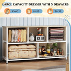 WLIVE Dresser for Bedroom with 5 Drawers, Wide Chest of Drawers, Fabric Dresser - Image 4