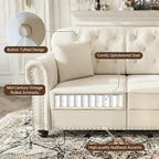 KEIKI 41" Velvet Chesterfield Sofa - Image 5
