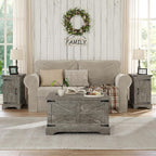Furnideco Farmhouse Lift Top Coffee Table, Square Wood Center Table - Image 5