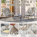 CALBODE 12Pcs Stretch Patio Cushion Cover, Vintage Floral Printed Couch & Sofa - Image 3