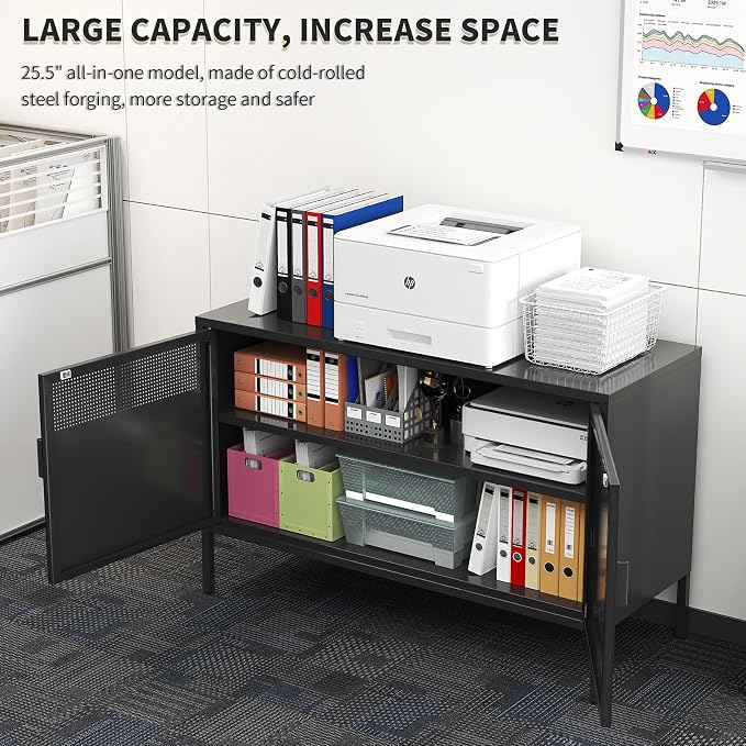 Black Metal Storage Cabinet - Image 4