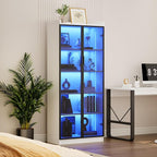 Dystler Display Cabinet with Doors and Adjustable Shelves, 5 Tier Display Case - Image 9