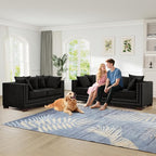 2 Piece Velvet Couch and Loveseat Sets, Mid Century Modern Couch - Image 3