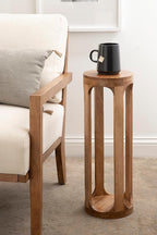 Kate and Laurel Dahl Wooden Round Drink Table; 8 x 23; Natural Brown; - Image 2