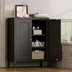 YAUWOH Small Metal Cabinet, Bathroom Storage Cabinet - Image 2