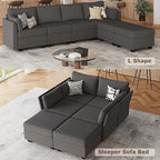 Huatean Home 114.17" Modular Sectional Sofa, 6 Seat Modular Couch - Image 4