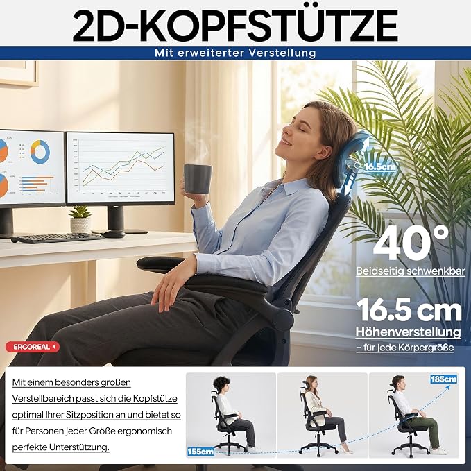 Ergonomic Office Chair, Mesh Desk Chair - Image 2
