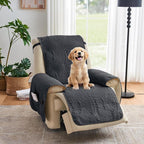 Large Black Recliner Chair Covers, Quilted Décor Water-Repellent Lazy Boy Chair by Pamhaven