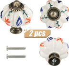Ivory Pumpkin Knobs 2 Pack Ceramic Cabinet Knobs Vintage Drawer Pulls - Image 2