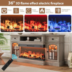 QUW 70" Farmhouse Fireplace TV Stand - Image 8