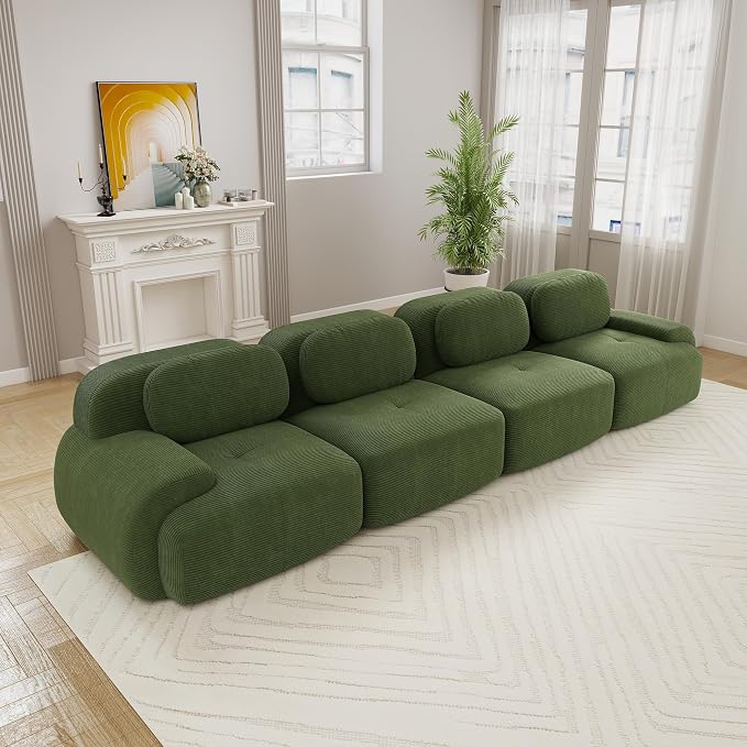 Boneless Sectional Couch, No Assembly Required, 152.7” Modular Cloud Sofa by ModonChicSofasCouches