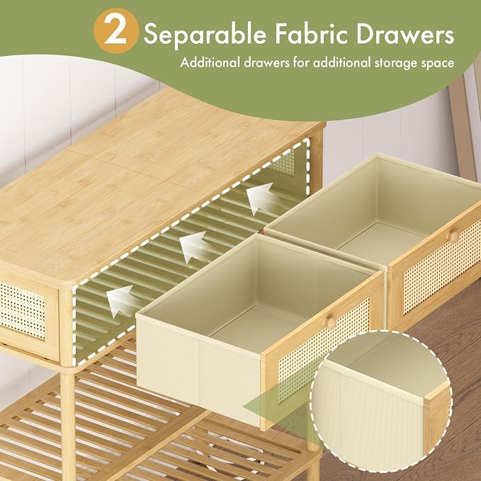 Entryway Table Sofa Console Table, Bamboo Small Entry Way Table - Image 4