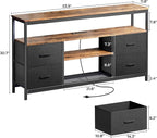 Huuger TV Stand Dresser with Power Outlets and LED Lights, 4 Drawers - Image 7