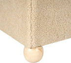 Adeco 17.3" Modern Oatmeal Teddy Velvet Storage Ottoman, Upholstered Cube Foot - Image 8