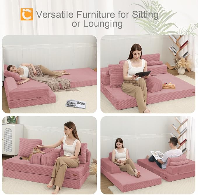 COMAX Futon Sofa Bed, Convertible Folding Sofa Bed, Boneless Couch Loveseat - Image 6