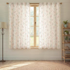 Boho Floral Light Filtering Curtains 63 Inch 2 Panels Linen Texture | Farmhouse by Unknown