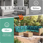 12Pcs Patio Cushion Covers Stretch Outdoor Furniture Protector Slipcovers | - Image 5