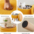 Wimarsbon Storage Ottoman, Modern Round Footrest - Image 4