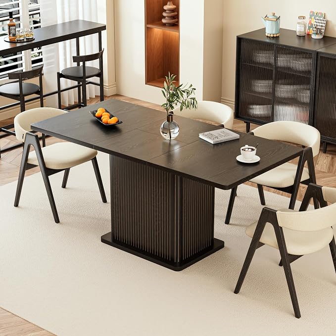 Extendable Black Kitchen Dining Table - Image 3