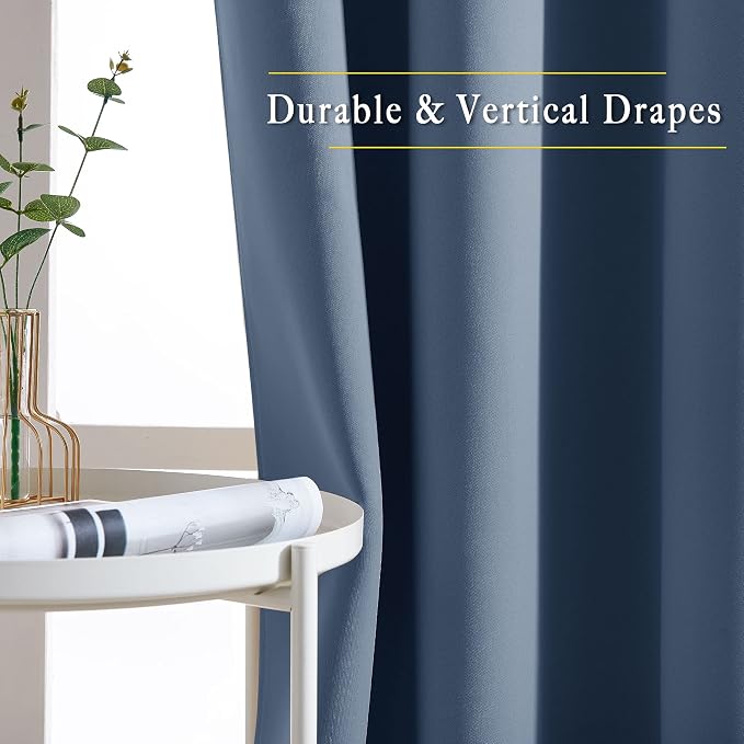 NICETOWN Stone Blue Short Curtains 36 inches Long - Image 5