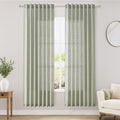 Sage Green Semi Sheer Curtains 72 Inches Long 2 Panels Set by Nanspring
