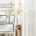 Ivory Linen Curtains 63 Inches Length 2 Panels Set - Image 4