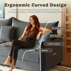 KEIKI 81.9" 3-in-1 Convertible Sofa Bed, Modern Velvet Sleeper Couch - Image 5