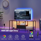 JARHETUN TV Stand with LED Lights, Entertainment Center with Open Shelves and - Image 4