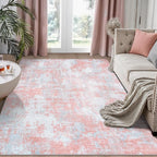 Aelenmu 6x9 Area Rugs for Living Room Bedroom Dining Room Washable Pink | Soft by Aelenmu