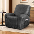 ANARACHON Leather Look Recliner Chair Covers, 4-Pieces Stretch Recliner Cover - Image 2