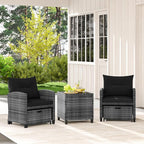 Tangkula 5 Pieces Patio Conversation Set, PE Wicker Rattan Outdoor Furniture Set - Image 3