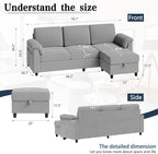 Sectional Sofa Couch for Living Room, L Shaped Couch - Image 3