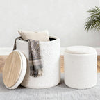 CAROLMADE Set of 2 Round Ottoman by CAROLMADE